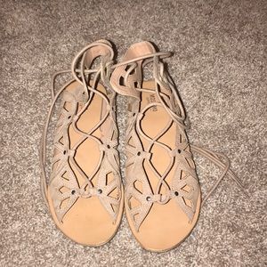 Mossimo tan lace up sandals
